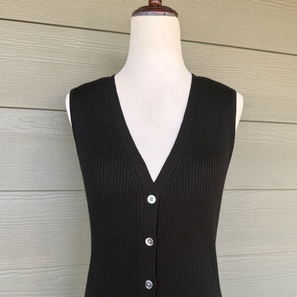 ATM Ribbed Merino Wool Midi Dress - Picture 3 of 13
